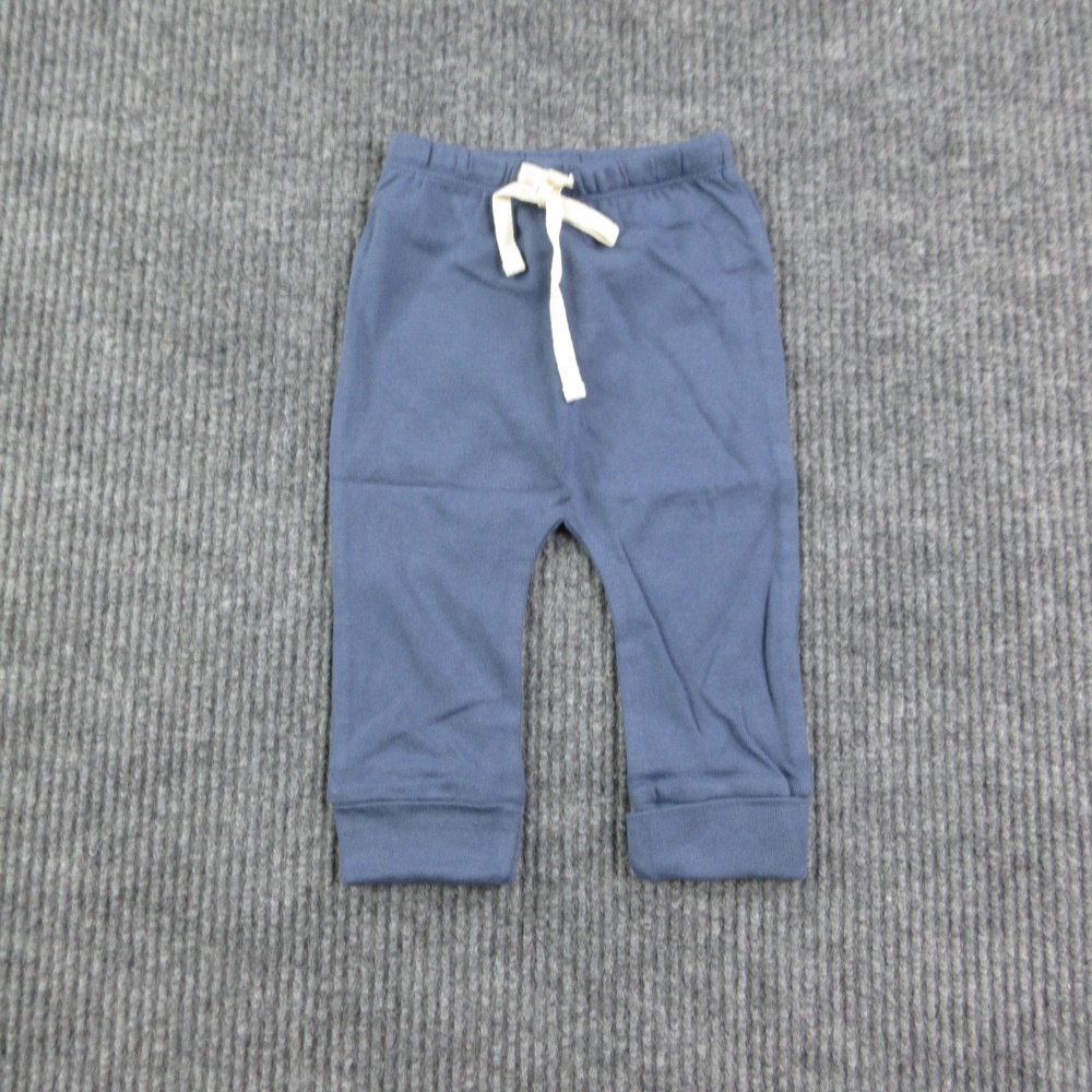 Nature Baby Jogger Pants 6-12 Months Blue Jersey Drawstring 100% Cotton NWT